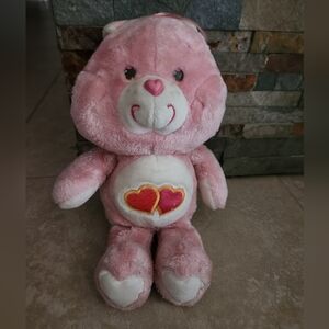 Care Bears Love A Lot Pink Plush Stuffed Toy Double Hearts (N)